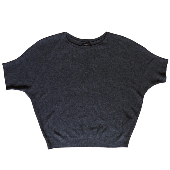 NWT Quince Lightweight Cotton Cashmere Dolman Sweater in Heather Charcoal - Picture 8 of 8